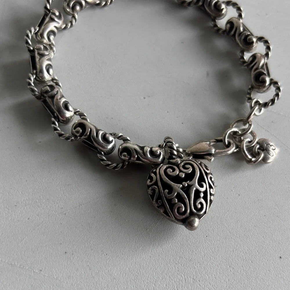 Brighton Silver and Black Scrollwork Bracelet
